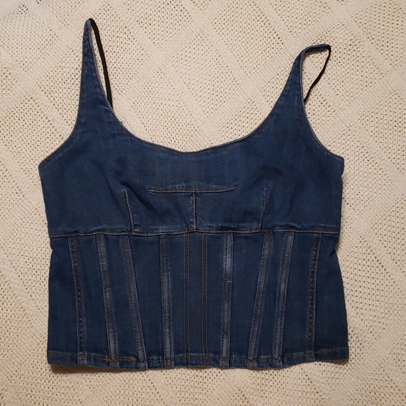 Anthropologie Maeve Denim Corset - Picture 2 of 4